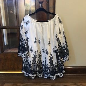 Beautiful white and blue lace top!